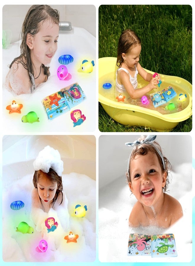 TSDATOWR Light Up Bath Toys for Toddlers Kids Girls Baby, No Hole Glow Bath Toys with Bath Book & Organizer, Led Light Bath Time Water Toys for Bath Tubs Bathrooms Pool, Gift for Toddlers Girls Infants - Image 5